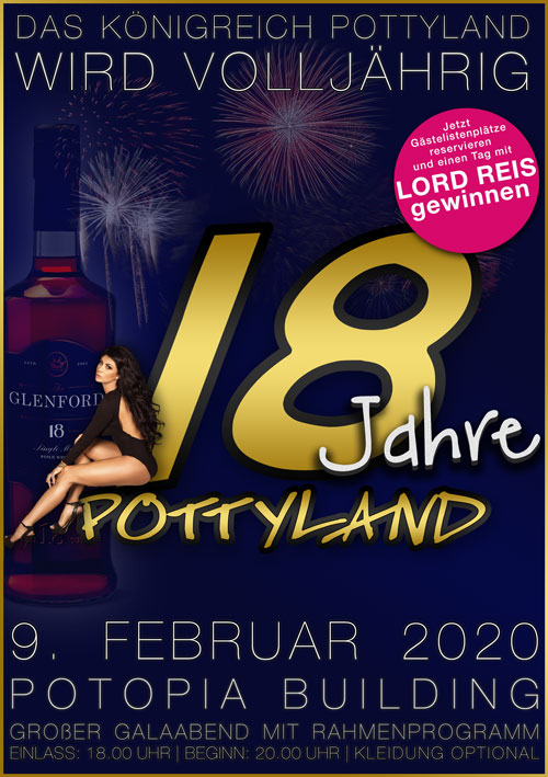 Pottyland wird Volljährig - Einladung zum 18. Geburtstag